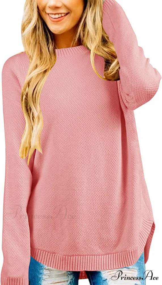 Women's Long Sleeve Oversized Crew Neck Knit Pullover - Image 8