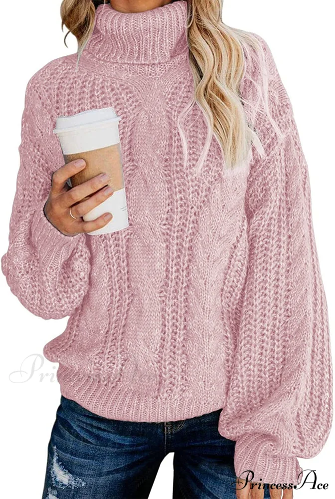 Fashionme Chic Ballon Sleeve Winter Turtleneck Chunky Sweater - Image 10