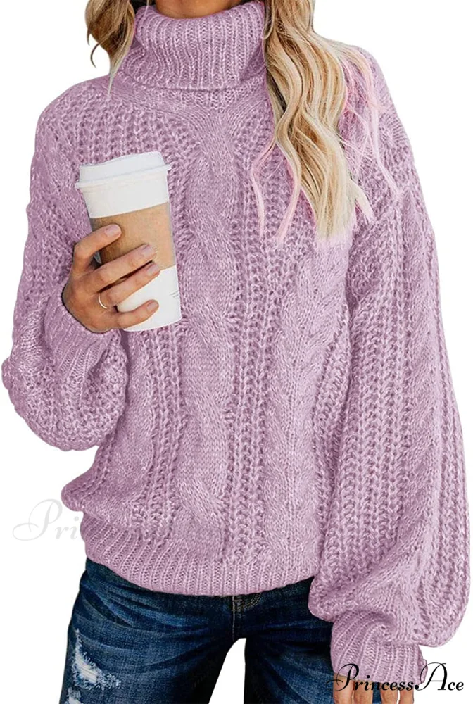 Fashionme Chic Ballon Sleeve Winter Turtleneck Chunky Sweater - Image 7