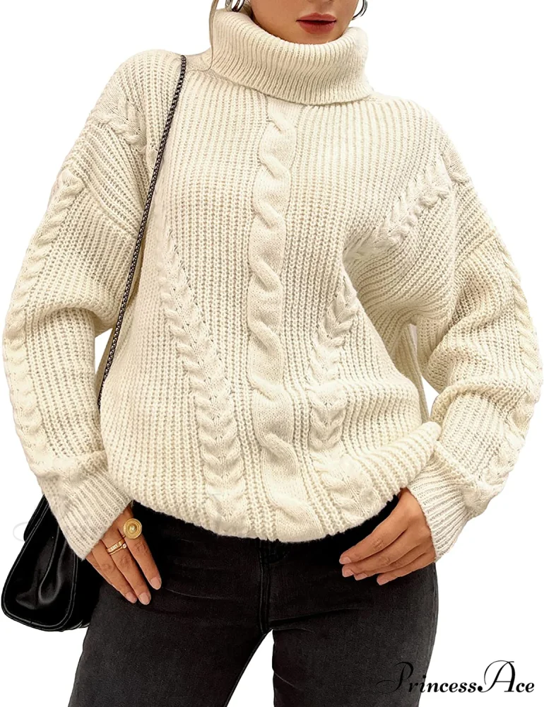 Fashionme Chic Ballon Sleeve Winter Turtleneck Chunky Sweater - Image 8