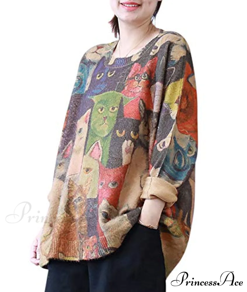 Women Oversized Pullover Casual Loose Long Sleeve Knit Sweater - Image 6