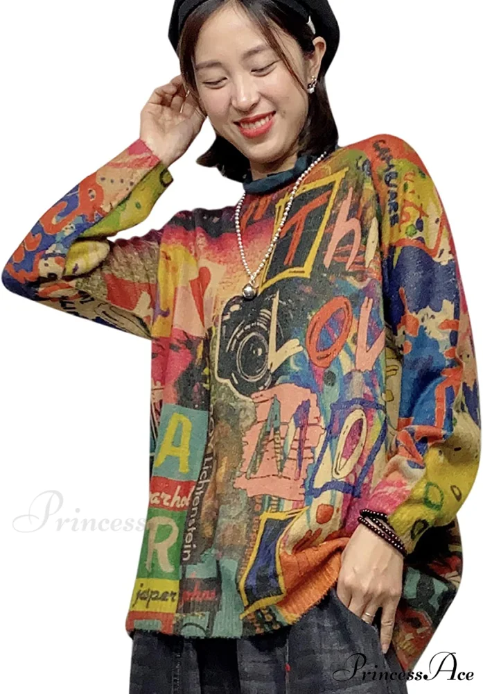 Women Oversized Pullover Casual Loose Long Sleeve Knit Sweater - Image 7