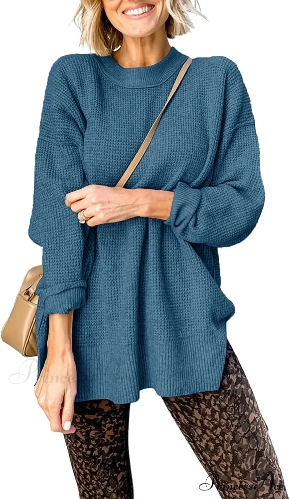 Womens Fall Sweater Crew Neck Long Sleeve Pullover Sweaters - Image 10