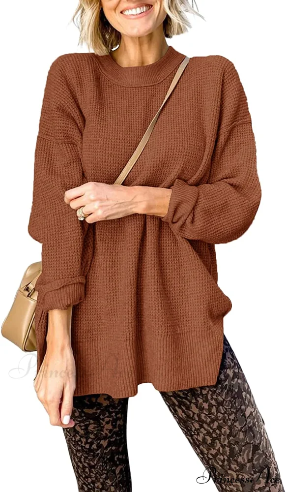 Womens Fall Sweater Crew Neck Long Sleeve Pullover Sweaters - Image 11