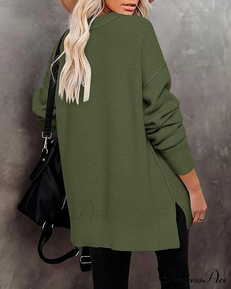 Womens Fall Sweater Crew Neck Long Sleeve Pullover Sweaters - Image 2