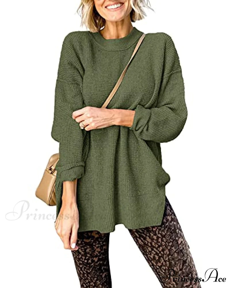 Womens Fall Sweater Crew Neck Long Sleeve Pullover Sweaters - Image 5