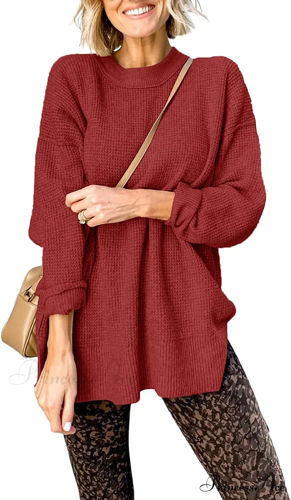 Womens Fall Sweater Crew Neck Long Sleeve Pullover Sweaters - Image 8