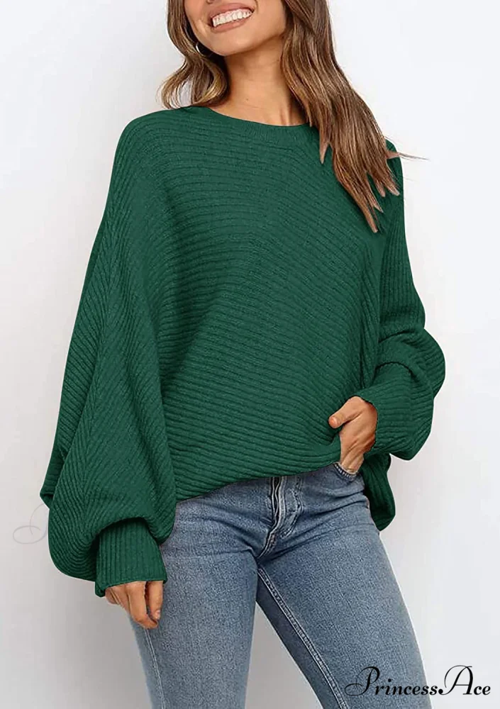 Women's Oversized Long Bat Sleeve Sweater - Image 4