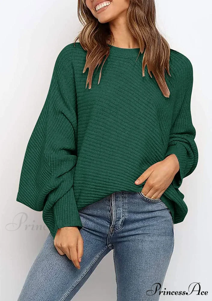 Women's Oversized Long Bat Sleeve Sweater - Image 5