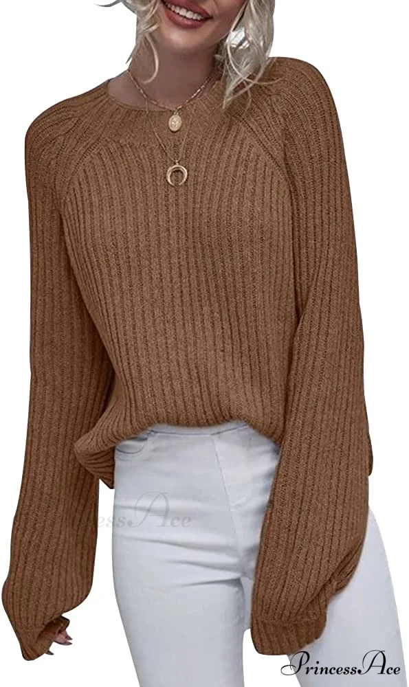 Womens Crew Neck Pullover Oversized Sweater - Image 10