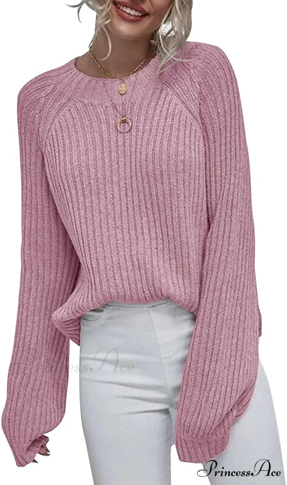 Womens Crew Neck Pullover Oversized Sweater - Image 11