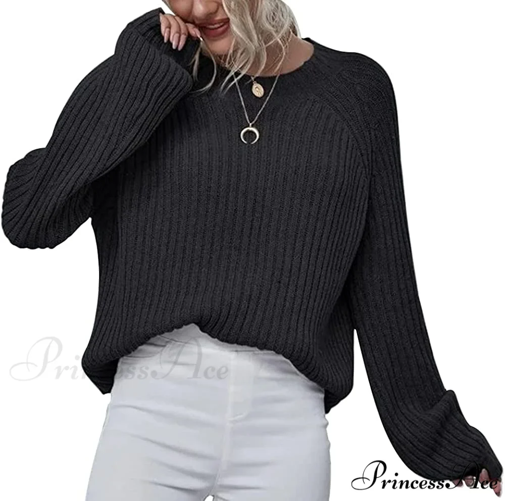 Womens Crew Neck Pullover Oversized Sweater - Image 3