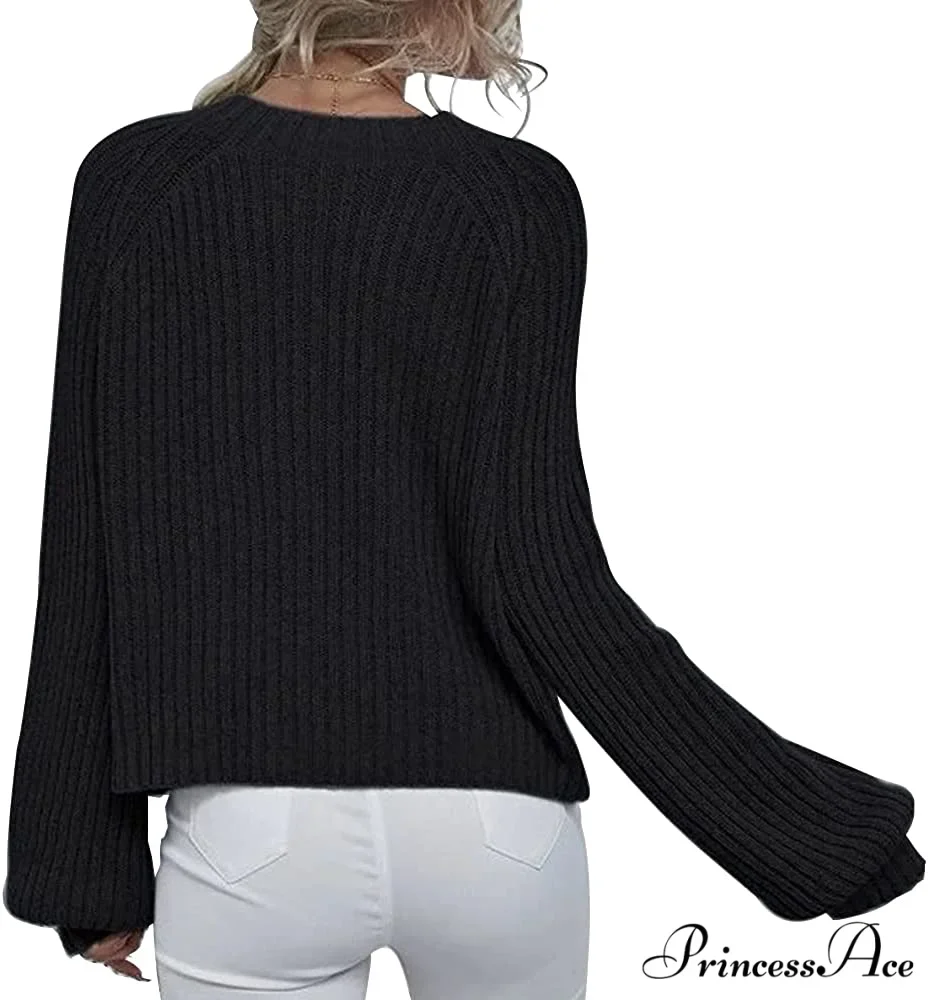 Womens Crew Neck Pullover Oversized Sweater - Image 4