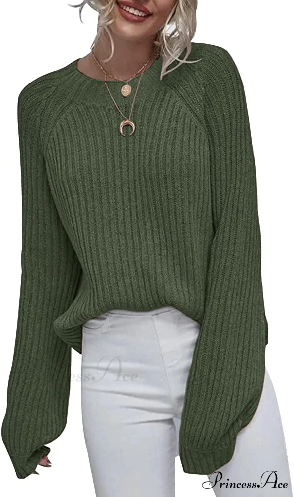 Womens Crew Neck Pullover Oversized Sweater - Image 6