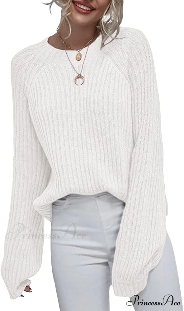 Womens Crew Neck Pullover Oversized Sweater - Image 9