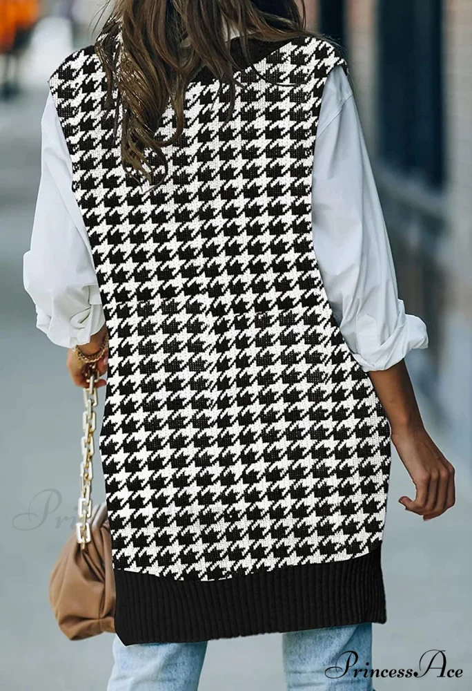 Women's Oversized V Neck Knit Sweater Vest Tunic Sleeveless Pullover Top - Image 5