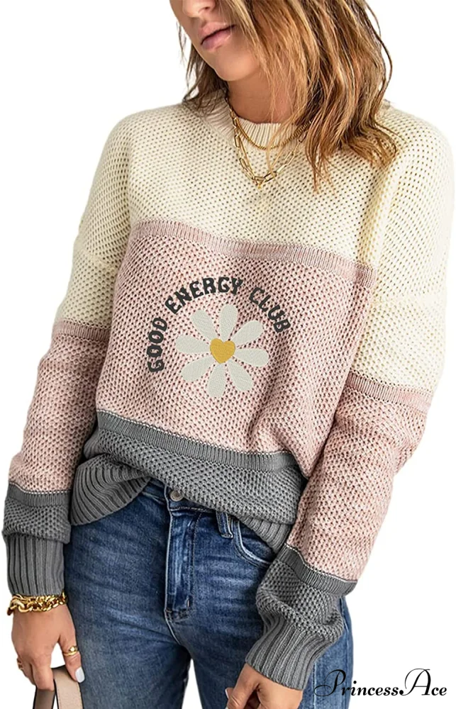 Womens Long Sleeve Crewneck Pullover Knit Jumper Tops - Image 20