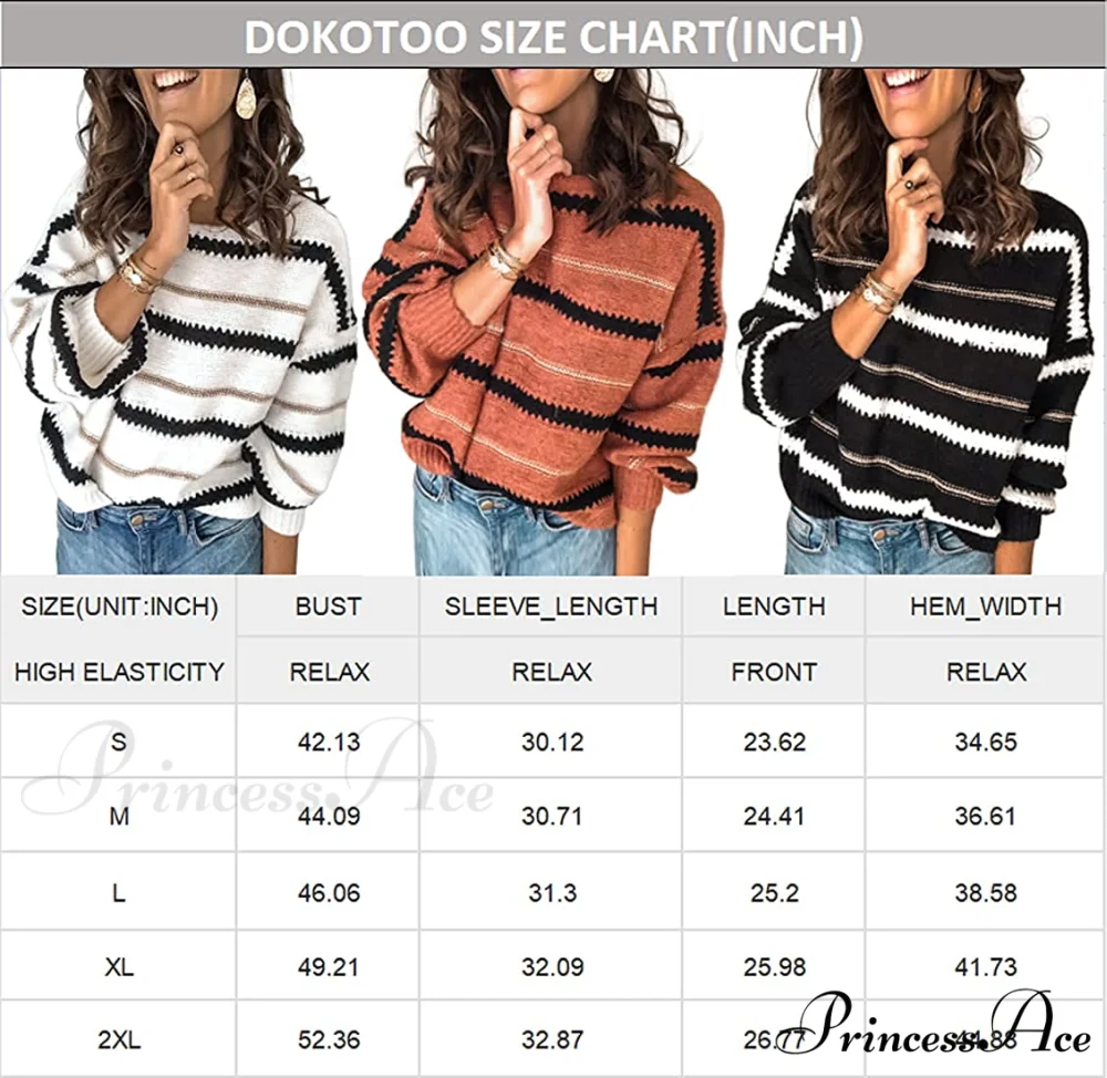 Womens Long Sleeve Crewneck Pullover Knit Jumper Tops - Image 6