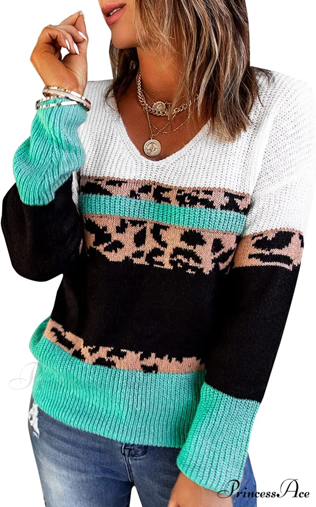 Womens Long Sleeve Crewneck Pullover Knit Jumper Tops - Image 7