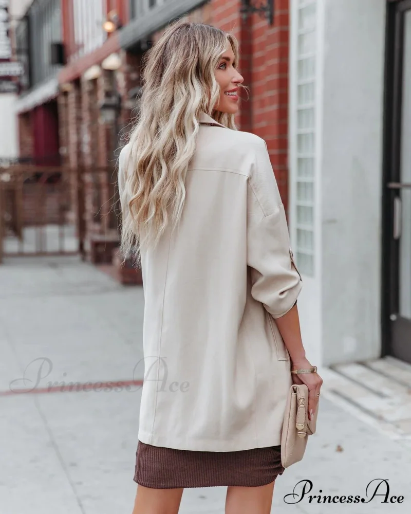 Mid Length Casual Long Sleeve Coat - Image 2