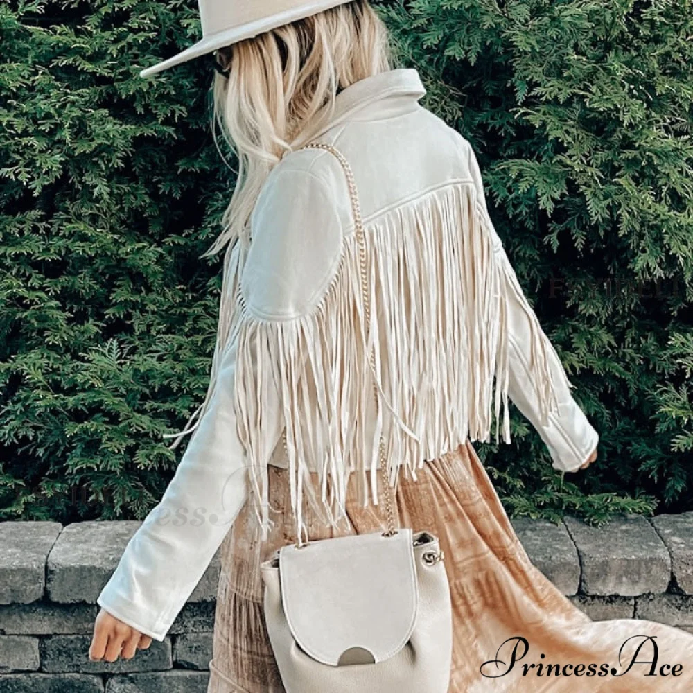 Turn Down Collar Tassel Coat - Image 2