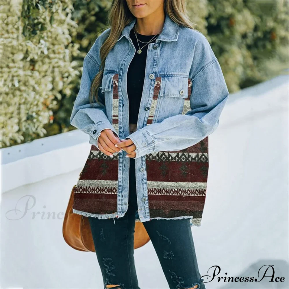 Denim Stitched Wool Coat - Image 16