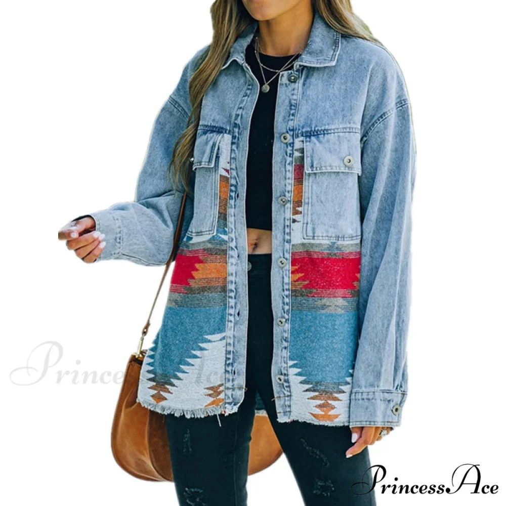Denim Stitched Wool Coat - Image 3