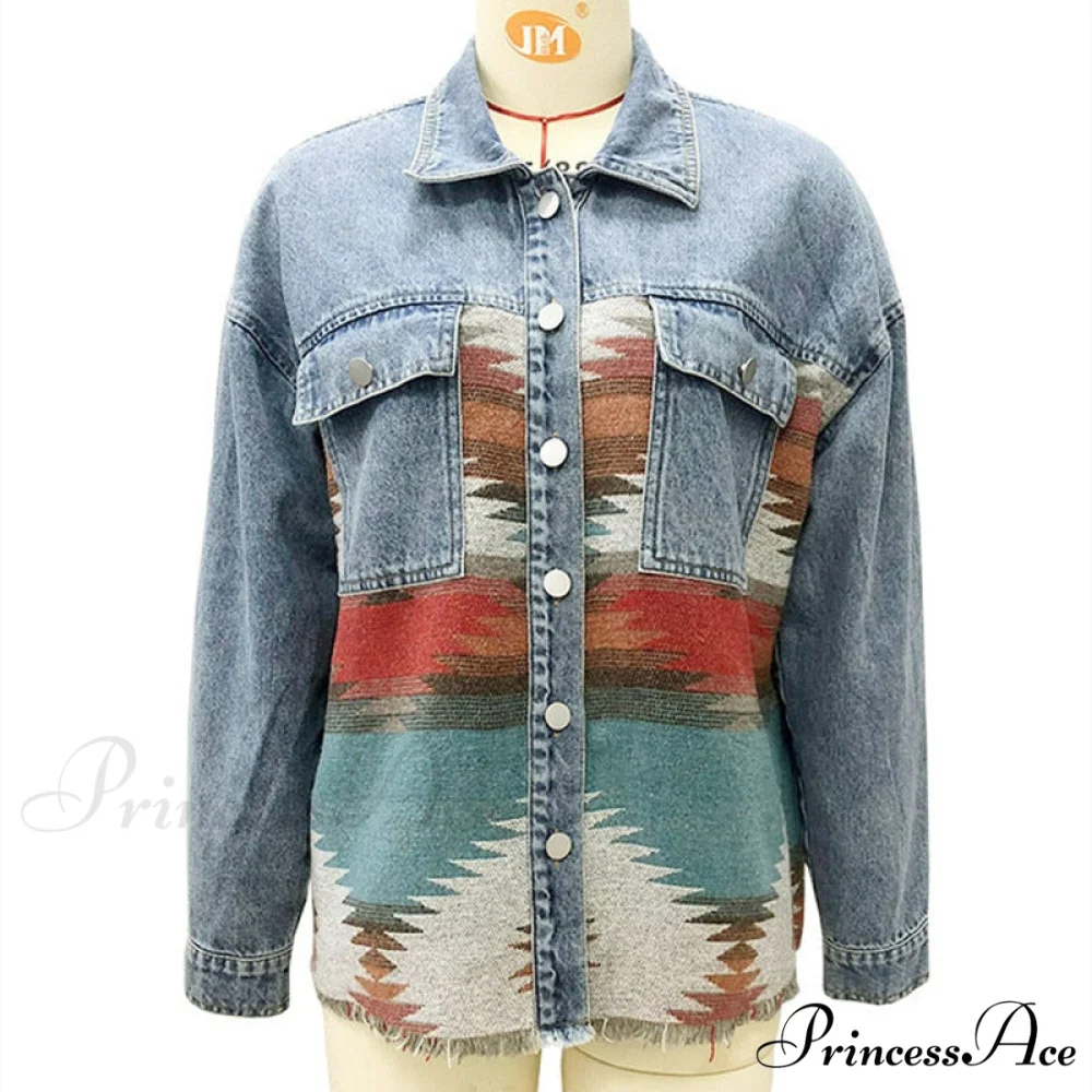 Denim Stitched Wool Coat - Image 4