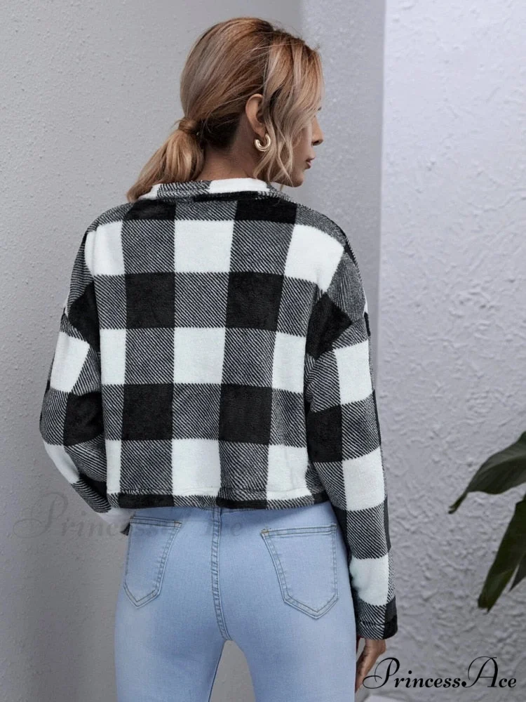 Loose Plaid Thick Coat - Image 2