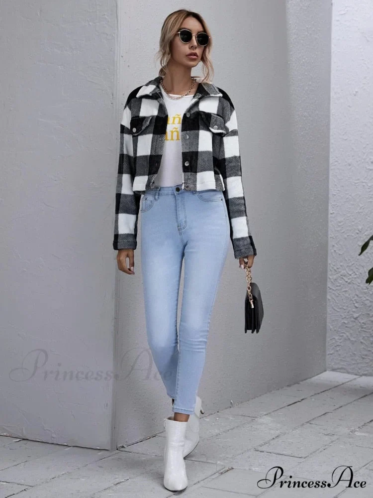 Loose Plaid Thick Coat - Image 4