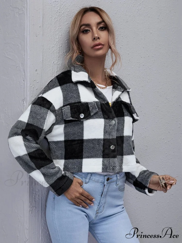 Loose Plaid Thick Coat - Image 5