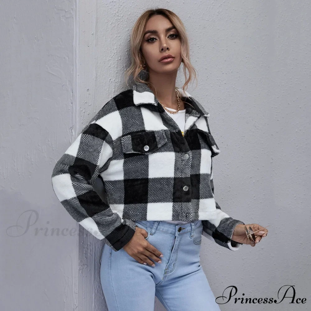 Loose Plaid Thick Coat - Image 7
