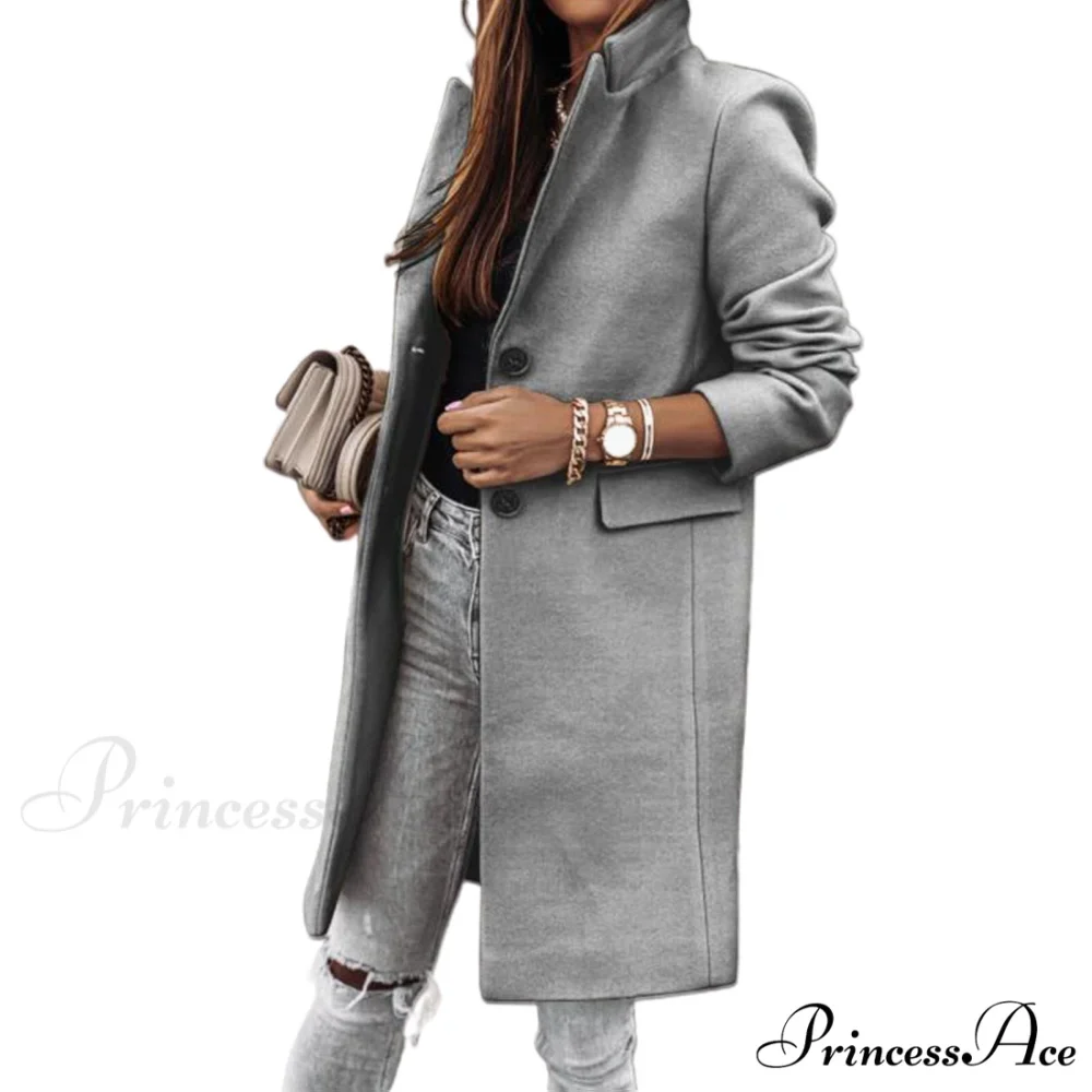 Casual Woolen long Overcoat - Image 8