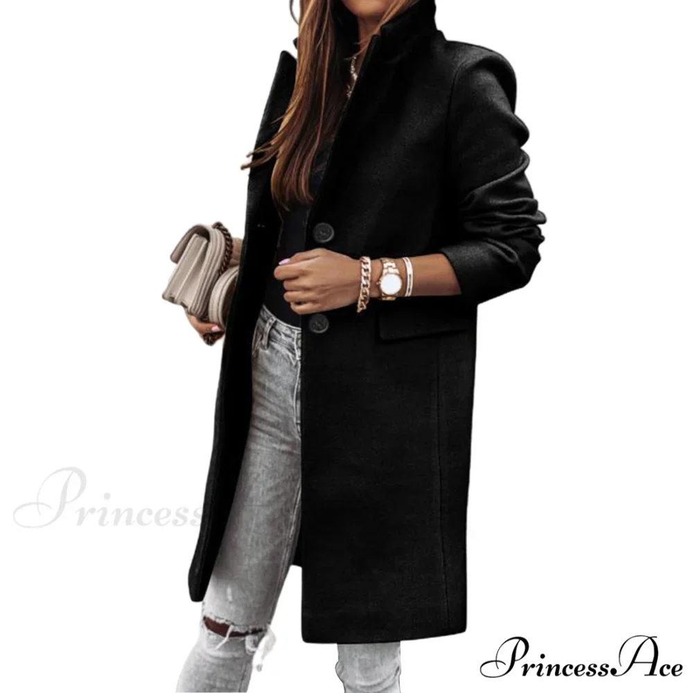 Casual Woolen long Overcoat - Image 9