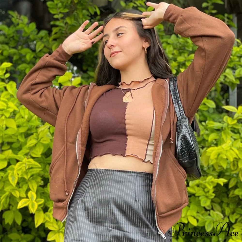 Solid Color Simple Zip-Up Coats - Image 6