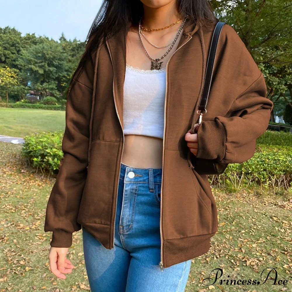 Solid Color Simple Zip-Up Coats - Image 7