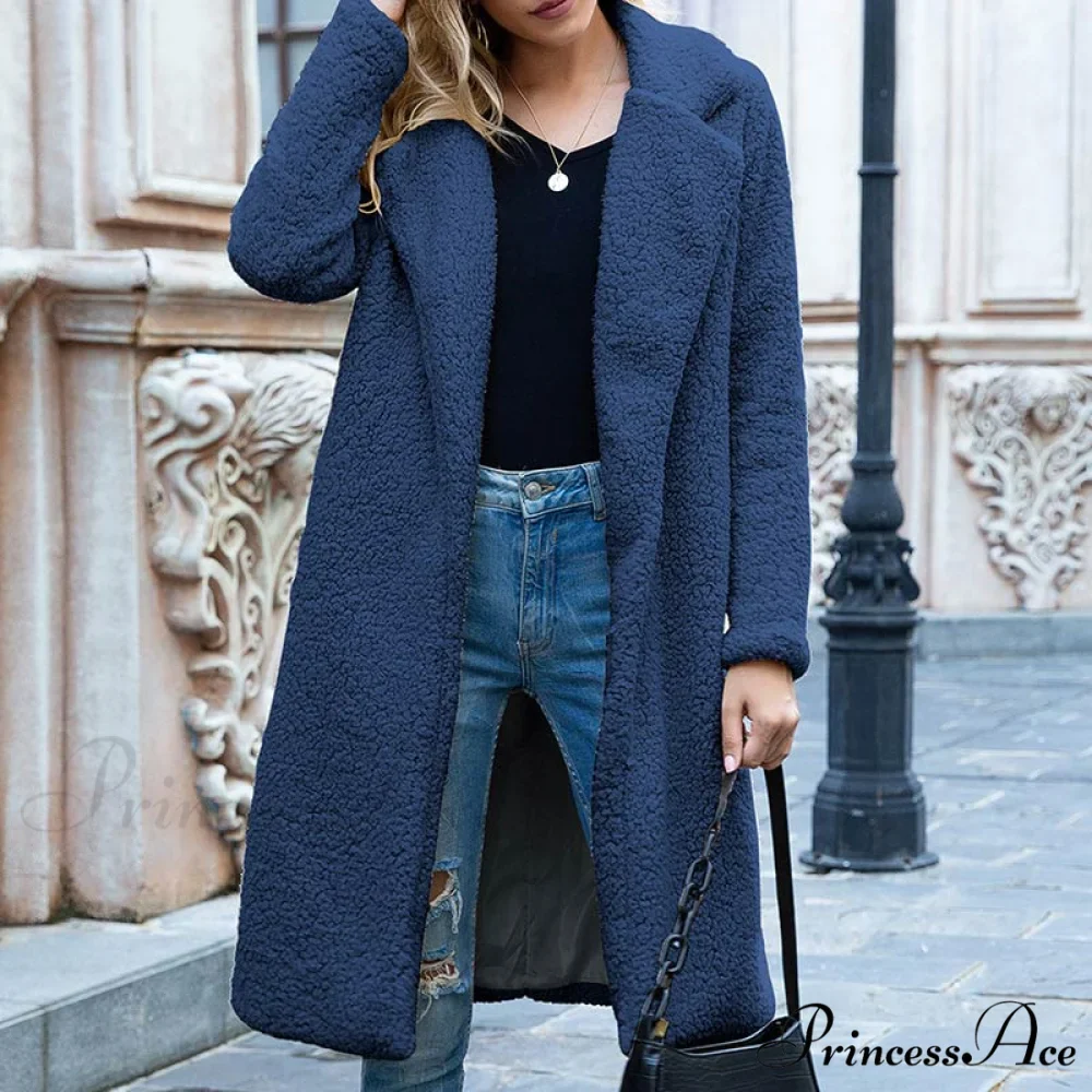 Multi-color Faux Fur Long Coat - Image 2
