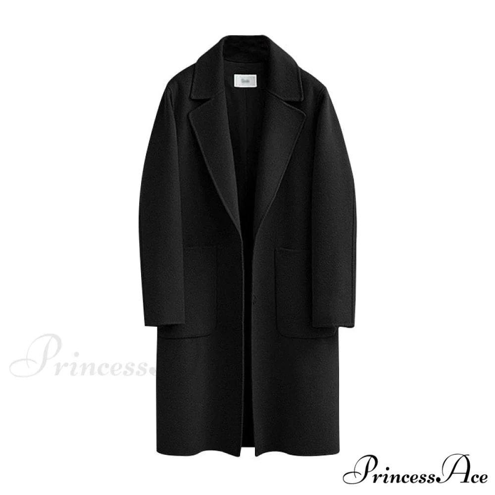 Wool Baggy Long Solid Simple All-match Overcoat - Image 6