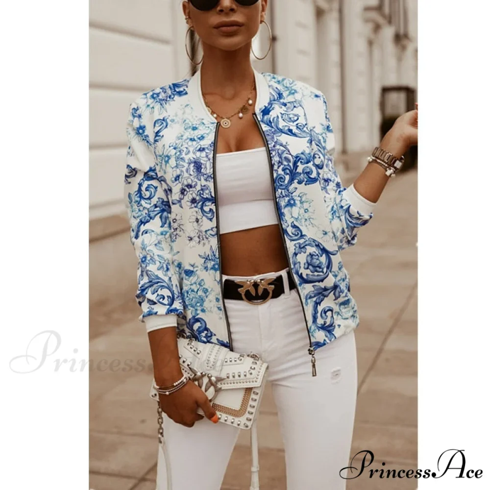 Flower Print Long Sleeve Coats - Image 3