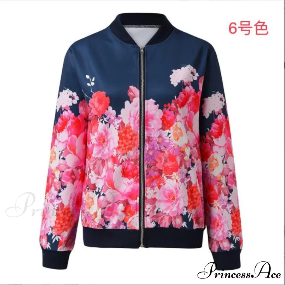 Flower Print Long Sleeve Coats - Image 8