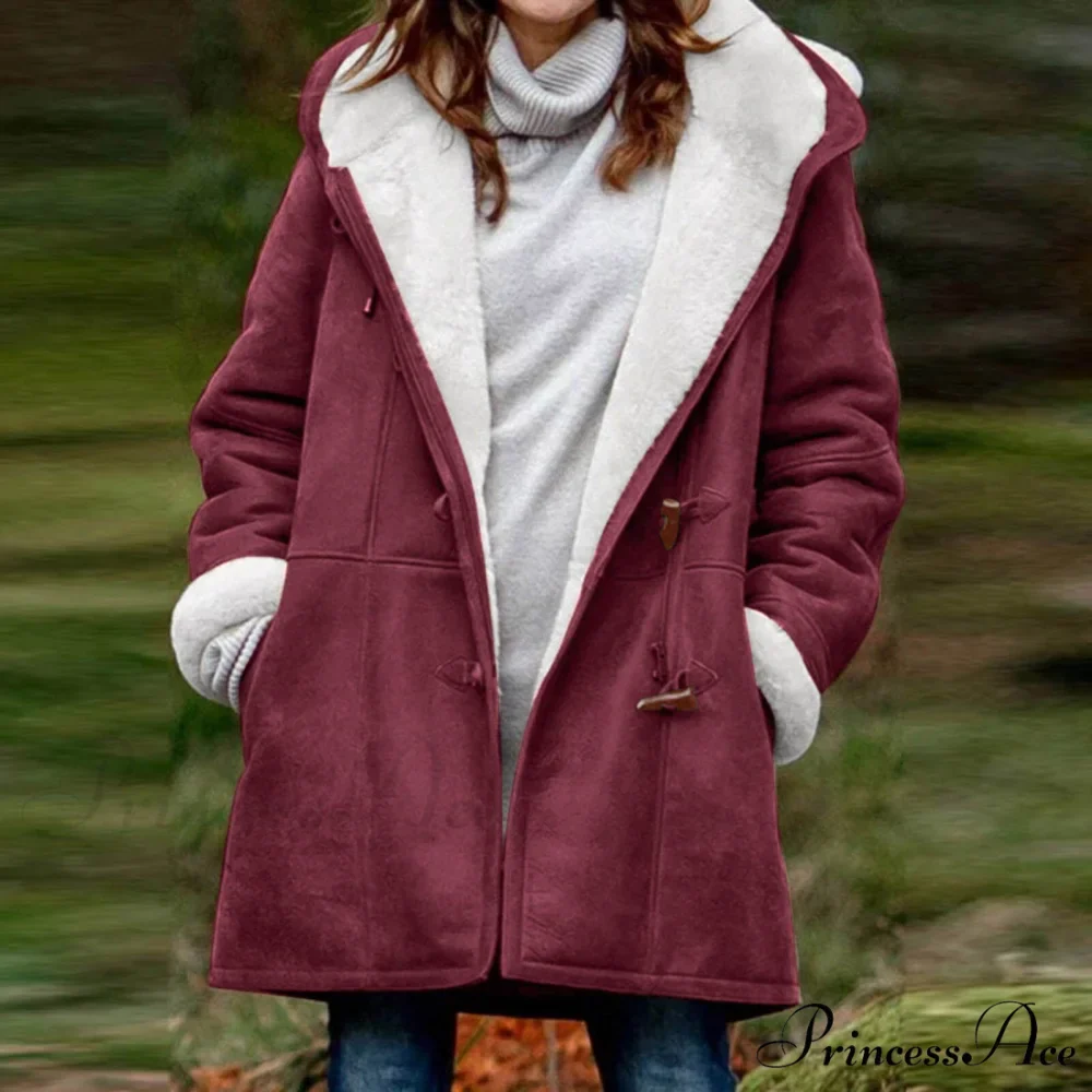Thicken Fleece Lined Hooded Coat - Image 12