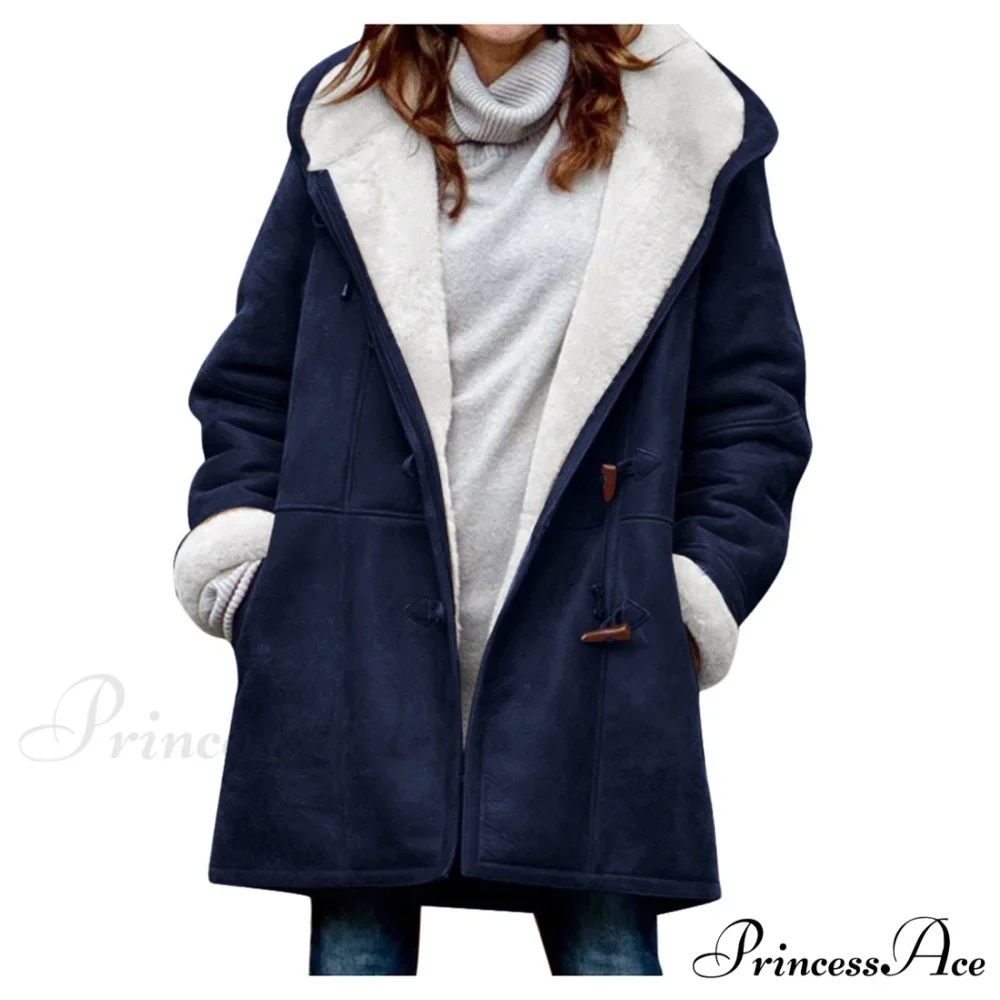 Thicken Fleece Lined Hooded Coat - Image 3