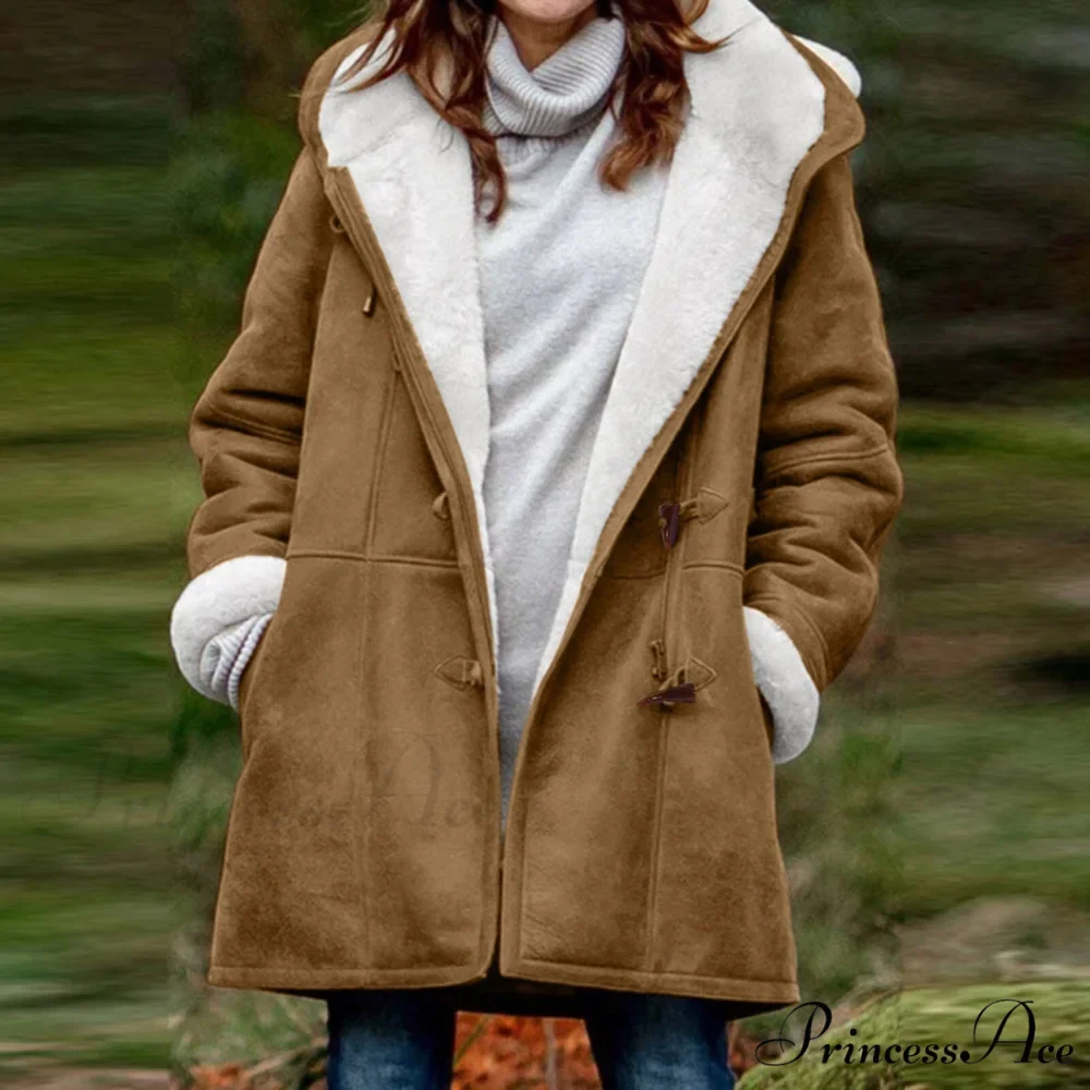 Thicken Fleece Lined Hooded Coat - Image 7