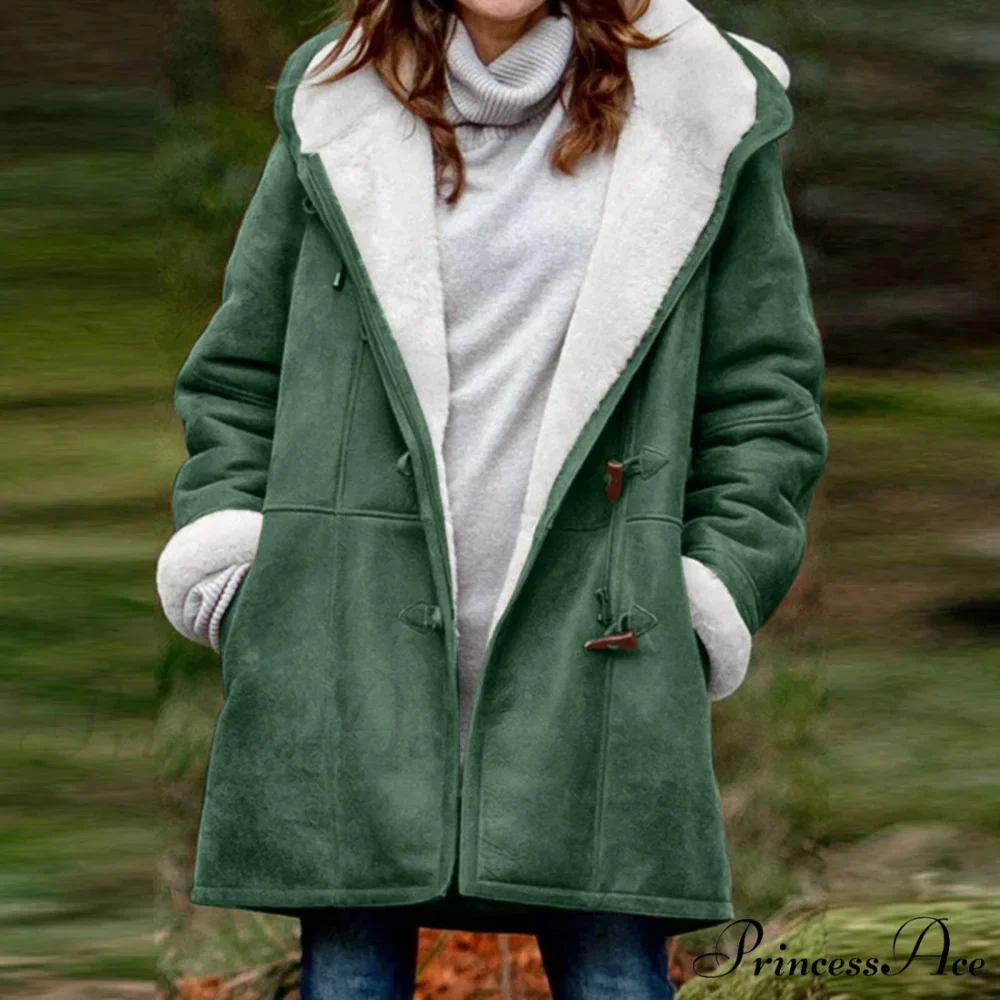 Thicken Fleece Lined Hooded Coat - Image 8