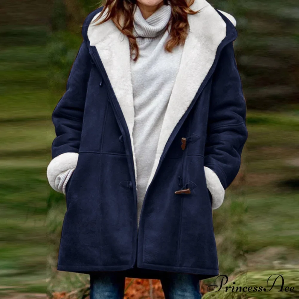 Thicken Fleece Lined Hooded Coat - Image 9
