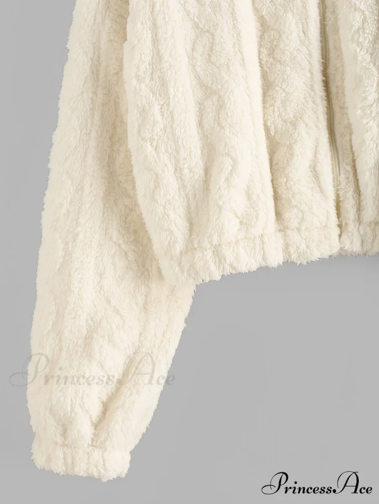 Faux Fur Fuzzy Drop Shoulder Coat - Image 5