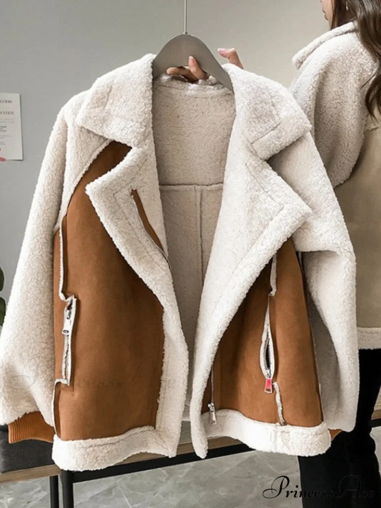 Harajuku Faux Leather Fur Patchwork Coat - Image 4