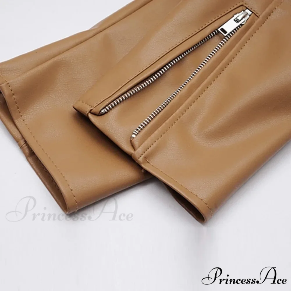Faux Leather Cool Loose Coat - Image 6