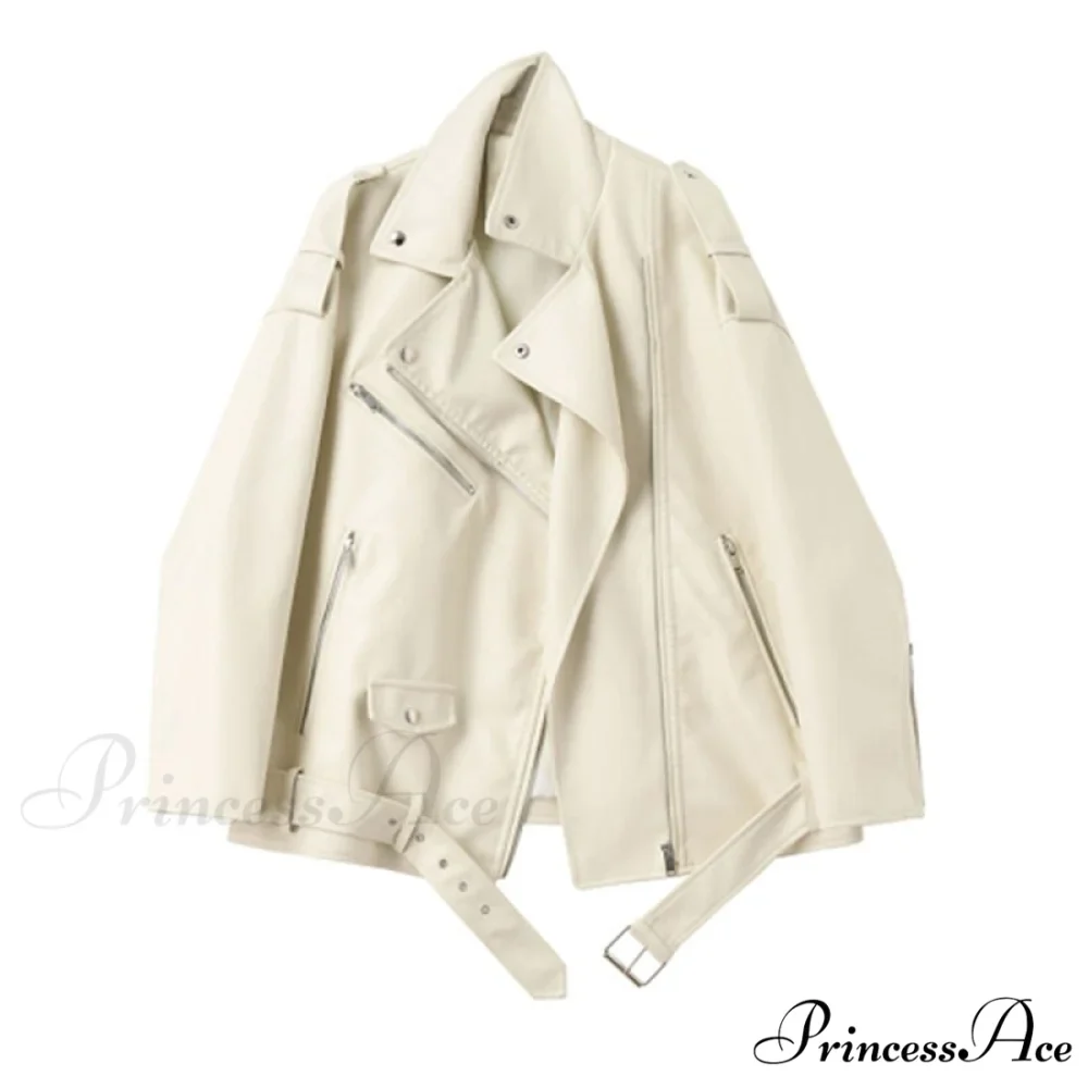 Faux Leather Cool Loose Coat - Image 7