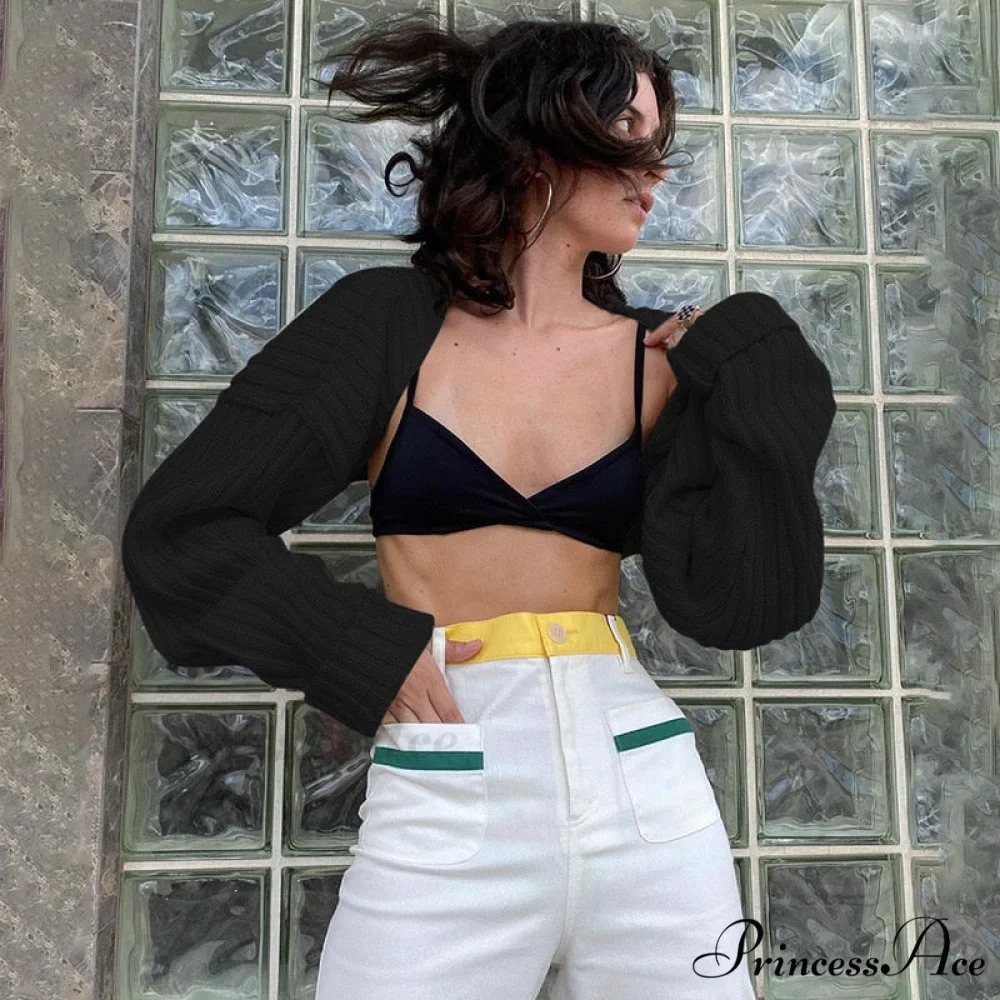 Knitted Ultra Short Sweater Cardigan Coat - Image 4